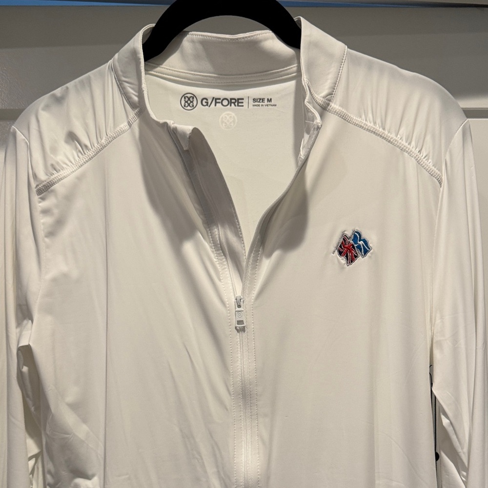 G/FORE Women’s White Windbreaker with Embroidered Logo - Frederica Golf Club